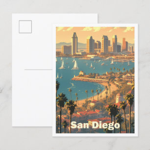 Carte Postale San Diego California USA Vintage voyage d'art