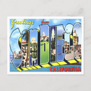 Carte postale San Diego, Californie Vintage Big Le