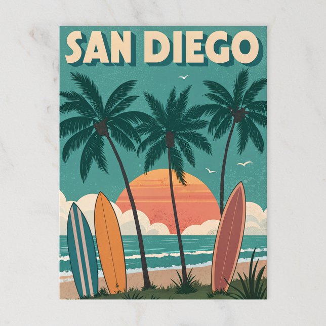 Carte Postale San Diego : Des Vibes De Surfs Été Sans Fin (Créateur téléchargé)