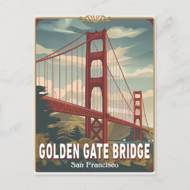 Carte Postale San Francisco, CA - Golden Gate Bridge (Devant)
