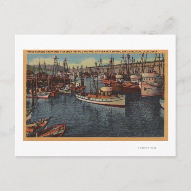 Carte Postale San Francisco, CA Purse-Seiners à Fisherman's (Devant)