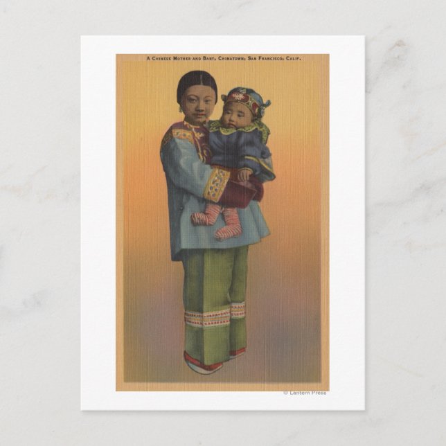 Carte Postale San Francisco, CAChinese Femme & Baby (Devant)