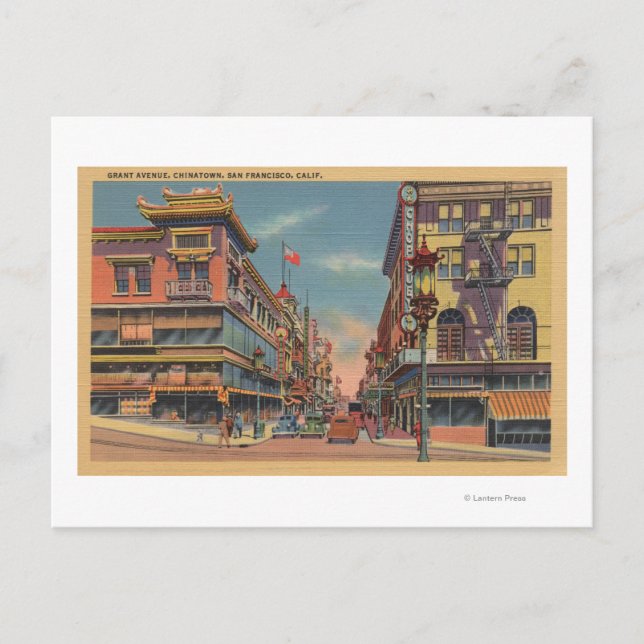 Carte Postale San Francisco, CAGrant Avenue à Chinatown (Devant)