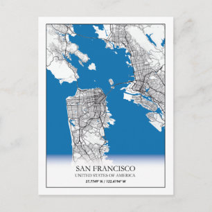 Carte Postale San Francisco California USA Travel City Map
