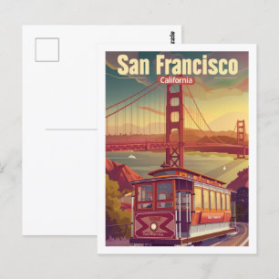 Carte Postale San Francisco California USA Vintage voyage Place