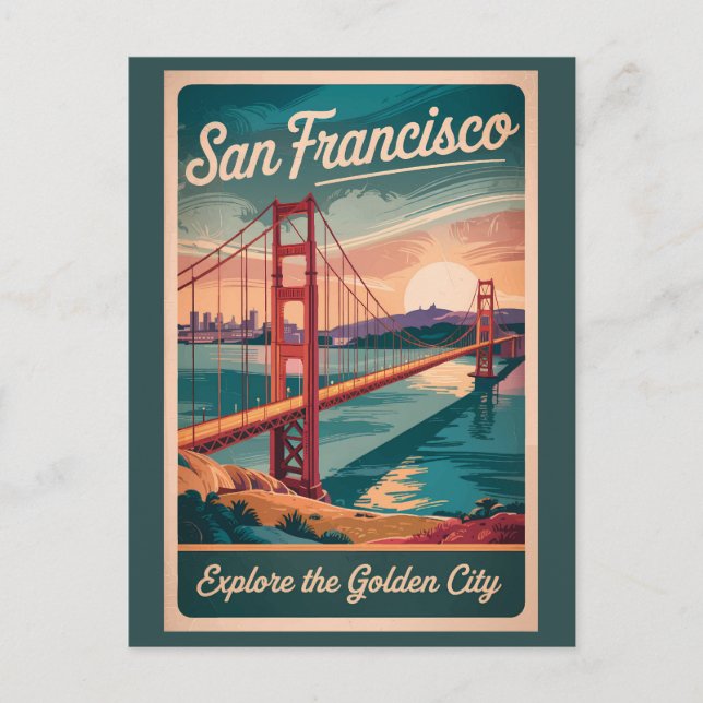 Carte Postale San Francisco Californie Golden Gate Bridge Voyage (Devant)