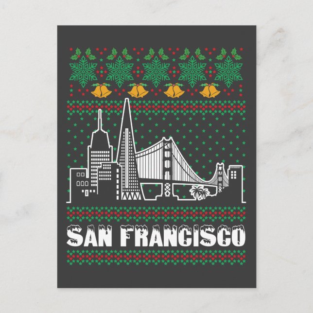 Carte Postale San Francisco Californie Noël laid (Devant)