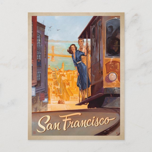 Carte Postale San Francisco, Californie - Trolly (Devant)