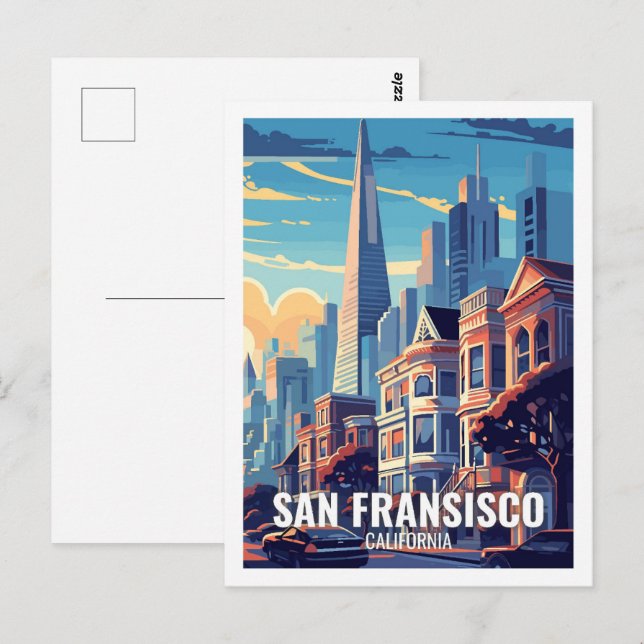 Carte Postale San Francisco Californie USA célèbres lieux de voy (Devant / Derrière)