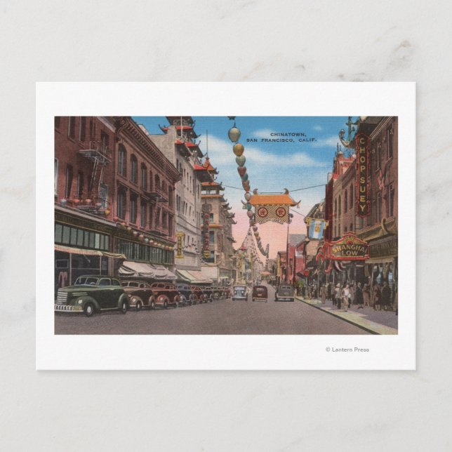Carte Postale San Francisco, CAView de Chinatown Main Street (Devant)