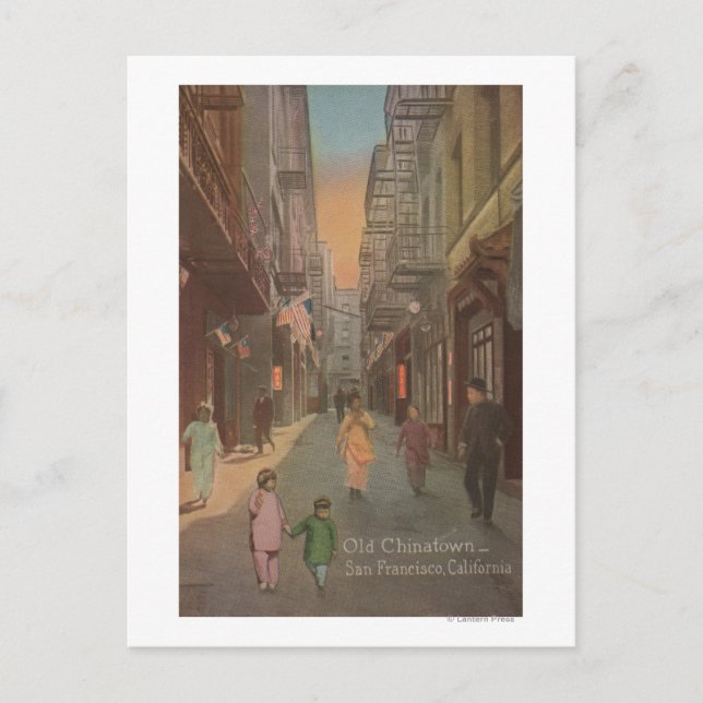 Carte Postale San Francisco, CAView de Old Chinatown Street (Devant)