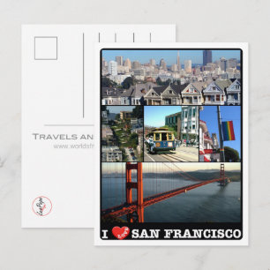 Carte Postale San Francisco - I Love - États-Unis -