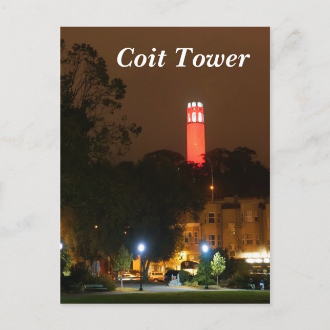 Carte postale San Francisco Red Coit Tower (Devant)