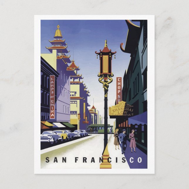 Carte Postale San Francisco, rue urbaine, ville chinoise (Devant)