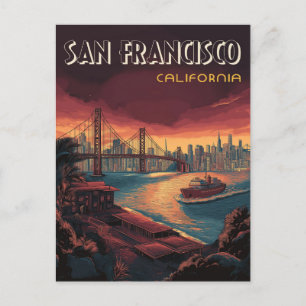 Carte Postale San Francisco Skyline avec Golden Gate Bridge