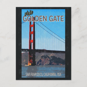 Carte Postale San Francisco Vintage Golden Gate Bridge Travel