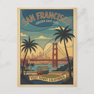 Carte Postale San Francisco Voyage Rétro Années 50