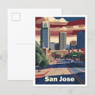 Carte Postale San Jose Californie États-Unis Art Voyage Vintage