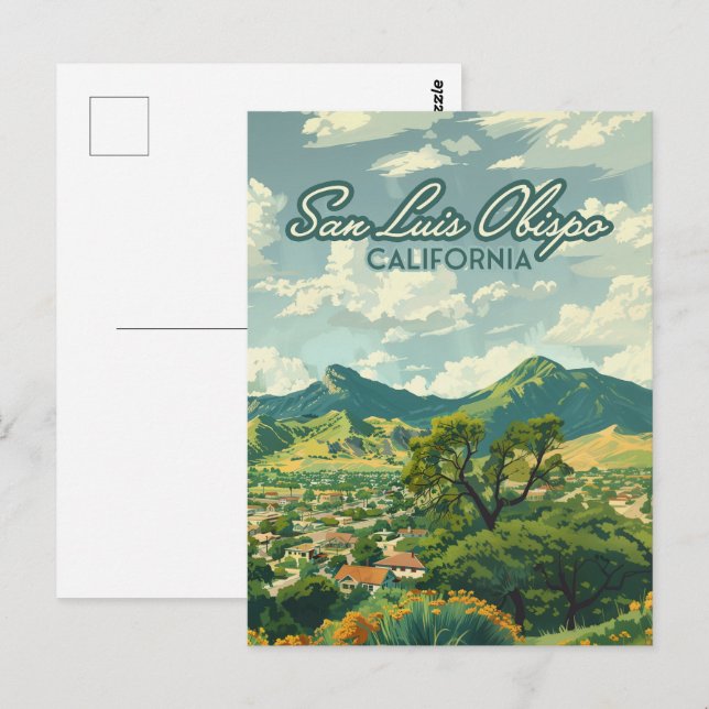 Carte Postale San Luis Obispo SLO California Central Coast Retro (Devant / Derrière)