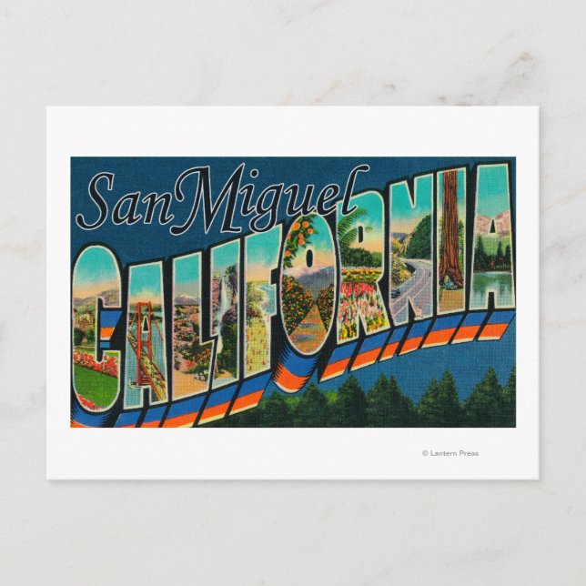 Carte Postale San Miguel, Californie - Scènes de grandes lettres (Devant)