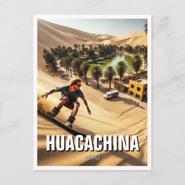 Carte Postale Sandboard en Huacachina Pérou Voyage (Devant)