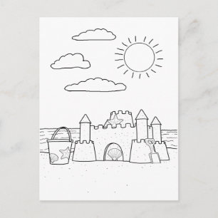 Carte postale Sandcastle Adult Coloration