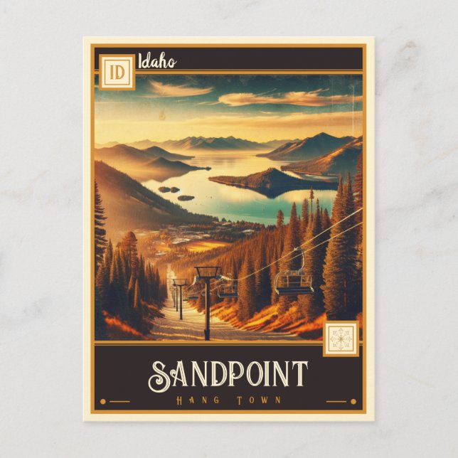 Carte Postale Sandpoint, Idaho | VINTAGE (Devant)