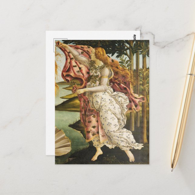 Carte Postale Sandro Botticelli - Bienvenue Vénus aux Beaux-Arts (Devant/Arrière en situation)