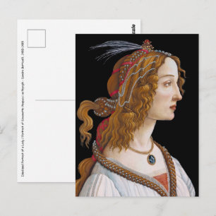 Carte Postale Sandro Botticelli - Portrait de Simonetta Vespucci
