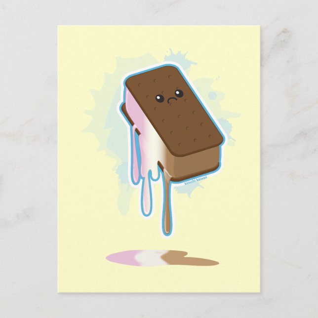 Carte Postale Sandwich à la crème glacée (Devant)