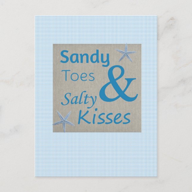 Carte Postale Sandy Toits et Salty Kisses Beach Life Citation (Devant)