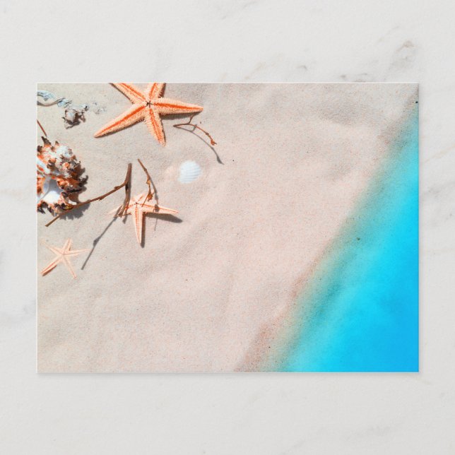 Carte Postale Sandy Tropical Beach Starfish Seashell (Devant)