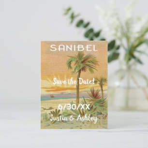 Carte Postale Sanibel Island Art vintage enregistrer la date mar