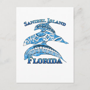 Carte Postale Sanibel Island Floride Dauphins tribaux de vacance