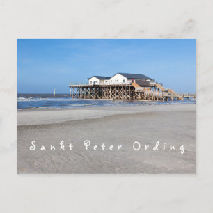 Carte Postale Sankt Peter Ording House sur pilotis photo avec te