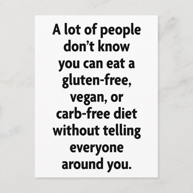 Carte Postale Sans glucides (Devant)