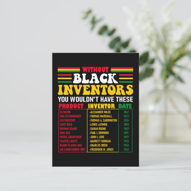 Carte Postale Sans inventeurs noirs, vous n'auriez pas ces (Debout devant)