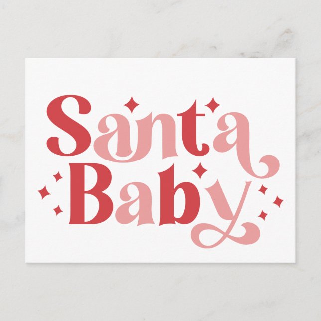 Carte Postale Santa Baby - Typographie de Noël Rétro (Devant)