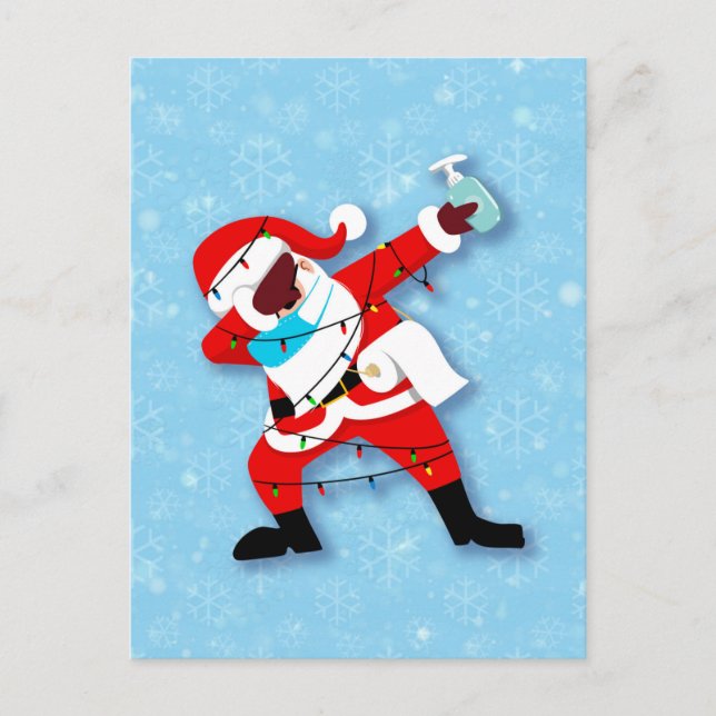 Carte Postale Santa Claus Dabbing Christmas covid (Devant)