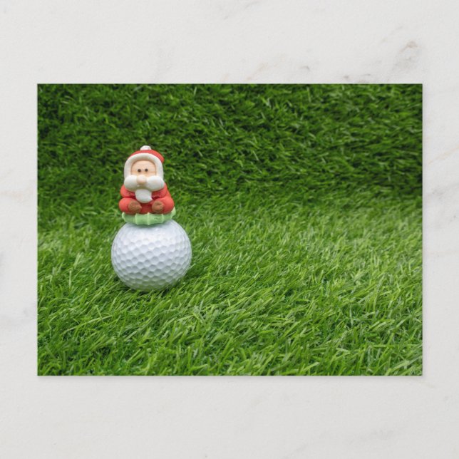 Carte Postale Santa Claus est assis sur la balle de golf Greetin (Devant)