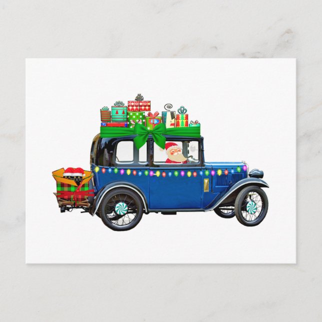 Carte Postale Santa Claus Jalopy (Devant)