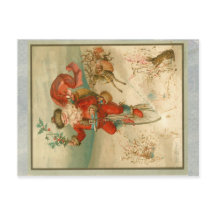 Santa Claus victorien sur vélo à grande roue