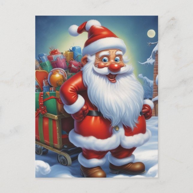 Carte Postale Santa Clause Joyeux Noël Bonne année (Devant)