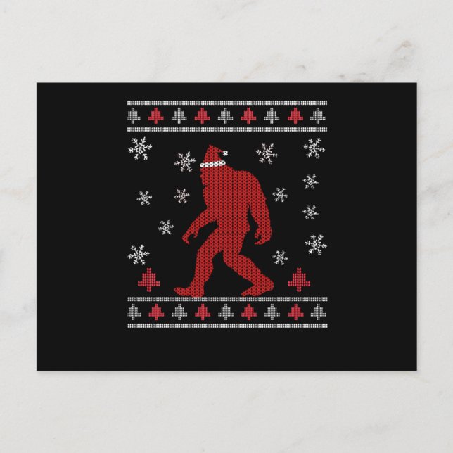 Carte Postale Santasquatch Bigfoot Père Noël Sasquatch (Devant)