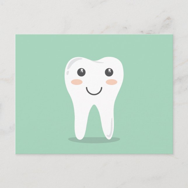 Carte Postale Santé dentaire - dent heureuse, souriante (Devant)