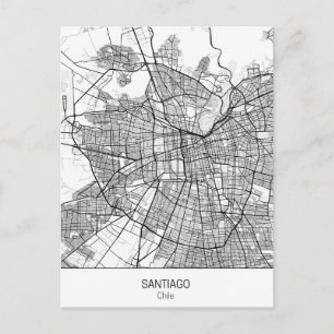 Carte Postale Santiago Chili minimaliste