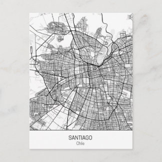 Carte Postale Santiago Chili minimaliste