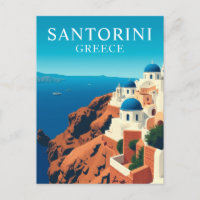 Santorin, Grèce Maisons Blanches Voyage Vintage