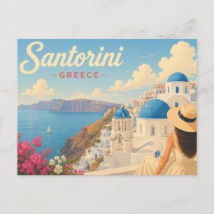 Carte Postale Santorin, Grèce - The Lady in the Hat Travel 