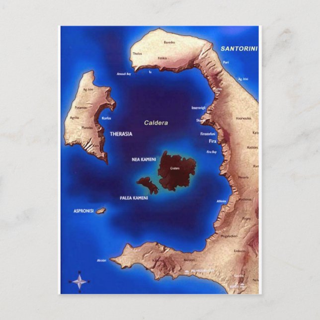 Carte Postale santorini-caldera-map.jpg (Devant)